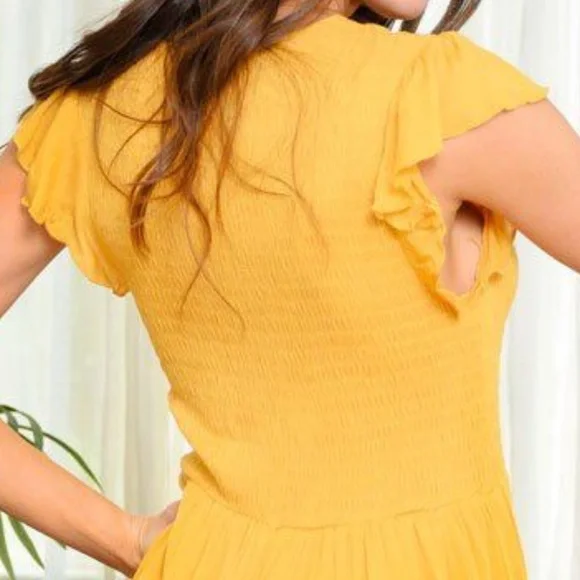 Golden Mustard Boho Style Dress - Picture 7 of 12